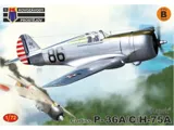 Krabice plastikové stavebnice Kovozávody Prostějov KPM0510 Curtiss P-36A/C/H-75A Hawk v měřítku 1/72