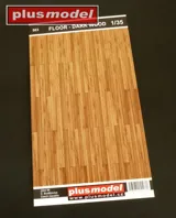Papírová podlaha Plus Model 583 tmavé dřevo 1/35 o rozměru 130 × 190 mm pro dioráma