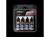 Set čtyř lahviček metalických barev Vallejo True Metallic Metal 77254 Ruby Red