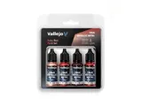 Set čtyř lahviček metalických barev Vallejo True Metallic Metal 77254 Ruby Red — obrázek 2