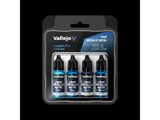Sada čtyř lahviček Vallejo True Metallic Metal 77256 safírově modrá (Sapphire Blue)