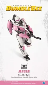 Zacvakávací figurka Trumpeter Transformers Smart Kit TF-6 Arcee v růžovo-bílém provedení, výška 92 mm — obrázek 3