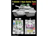 Krabice stavebnice Rye Field Model RFM5147 T-55AM-1 MBT v měřítku 1/35 s funkčními pásy