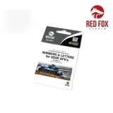 Set čísel a písmen Red Fox Studio 1/35 pro sovětskou obrněnou techniku, Vol.01