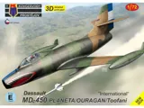 Krabice stavebnice Kovozávody Prostějov KPM0529 Dassault MD-450 Ouragan/Toofani v měřítku 1/72
