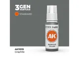 Lahvička akrylové barvy AK Interactive 3GEN AK11019 grafitová Graphite 17 ml