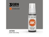 Lahvička akrylové barvy AK Interactive 3GEN AK11015 tmavá mořská šedá 17 ml
