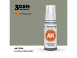 Lahvička akrylové barvy AK Interactive 3GEN AK11014 střední mořská šedá 17 ml