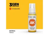 Lahvička akrylové barvy AK Interactive 3GEN AK11044 žlutá 17 ml