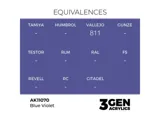 Lahvička akrylové barvy AK Interactive 3GEN AK11070 modrofialová Blue Violet 17 ml — obrázek 2