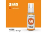 Lahvička akrylové barvy AK Acrylics 3GEN AK11082 svítivá oranžová 17 ml