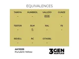 Lahvička akrylové barvy AK Acrylics 3GEN AK11039 hnisavě žlutá Purulent Yellow 17 ml — obrázek 2