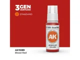 Lahvička akrylové barvy AK Acrylics 3GEN AK11089 krvavě červená Blood Red 17 ml