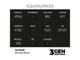 Lahvička akrylové barvy AK Acrylics 3GEN AK11028 kouřová černá Smoke Black 17 ml — obrázek 2