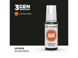 Lahvička akrylové barvy AK Acrylics 3GEN AK11028 kouřová černá Smoke Black 17 ml