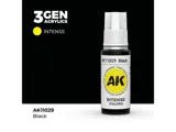 Lahvička akrylové barvy AK Interactive 3GEN AK11029 černá matná 17 ml