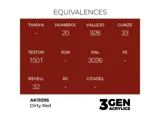 Lahvička akrylové barvy AK Acrylics 3GEN AK11095 Dirty Red 17 ml — obrázek 2