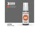 Lahvička akrylové barvy AK Acrylics 3GEN AK11018 neutrální šedá Neutral Grey 17 ml