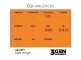 Lahvička akrylové barvy AK Interactive 3GEN AK11077 světle oranžová 17 ml — obrázek 2