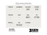 Lahvička akrylové barvy AK Acrylics 3GEN AK11002 lomená bílá (Offwhite) 17 ml — obrázek 2