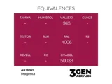 Lahvička akrylové barvy AK Interactive 3GEN AK11067 purpurová Magenta 17 ml — obrázek 2