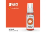 Kapátková lahvička akrylové barvy AK Acrylics 3GEN AK11085 kadmiová červeň 17 ml