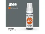 Lahvička akrylové barvy AK Acrylics 3GEN AK11020 anglická šedá 17 ml