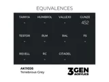 Lahvička akrylové barvy AK Interactive 3GEN AK11026 temně šedá (Tenebrous Grey) 17 ml — obrázek 2