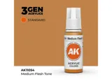 Lahvička akrylové barvy AK Acrylics 3GEN AK11054 středně tmavá pleťová 17 ml
