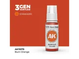 Lahvička akrylové barvy AK Interactive 3GEN AK11079 pálená oranžová 17 ml