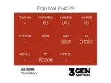 Lahvička akrylové barvy AK Acrylics 3GEN AK11090 rumělkově červená (Vermillion) 17 ml — obrázek 2