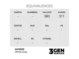 Lahvička akrylové barvy AK Interactive 3GEN AK11003 bělošedá White Grey 17 ml — obrázek 2
