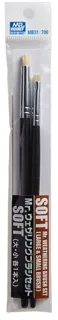 Sada patinovacích štětců Gunze Mr. Weathering Brush Set MB31 Soft, dva štětce s měkkým vlasem