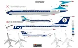 Krabice plastikové stavebnice Kovozávody Prostějov 1/144 Tupolev Tu-134A LOT/Malév — obrázek 2