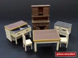 Resinová sada Plus Model 109 kuchyňský nábytek v měřítku 1/35 pro diorámata — obrázek 2