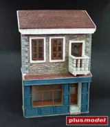 Stavebnice dioramatu Plus Model 190 Dům s obchodem 1/35 ze tvrzené sádry a resinu — obrázek 2