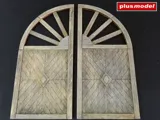 Laserem vyřezávaná dřevěná vrata kulatá Plus Model 431 v měřítku 1/35 pro diorámata — obrázek 2