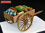 Resinová stavebnice Plus Model 513 zelinářský vozík v měřítku 1/35 s dřevěnými díly — obrázek 3