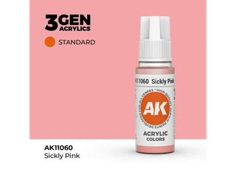 Lahvička akrylové barvy AK Interactive 3GEN AK11060 chorobně růžová Sickly Pink 17 ml