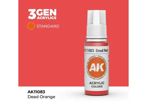 Lahvička akrylové barvy AK Acrylics 3GEN AK11083 mrtvá oranžová Dead Orange 17 ml