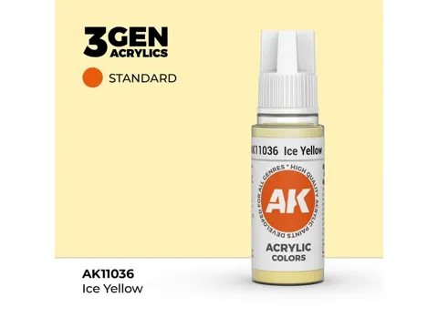 Lahvička akrylové barvy AK Acrylics 3GEN AK11036 ledově žlutá Ice Yellow 17 ml