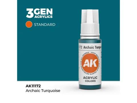 Lahvička akrylové barvy AK Interactive 3GEN AK11172 archaická tyrkysová 17 ml