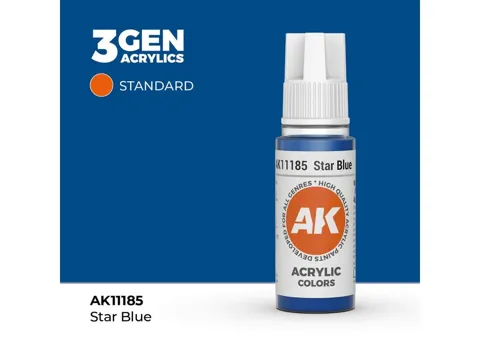 Lahvička akrylové barvy AK Interactive 3GEN AK11185 hvězdná modrá Star Blue 17 ml