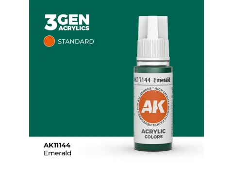 Lahvička akrylové barvy AK Interactive 3GEN AK11144 smaragdová zelená 17 ml