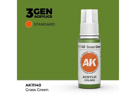 Lahvička akrylové barvy AK Interactive 3GEN AK11140 travnatá zelená 17 ml