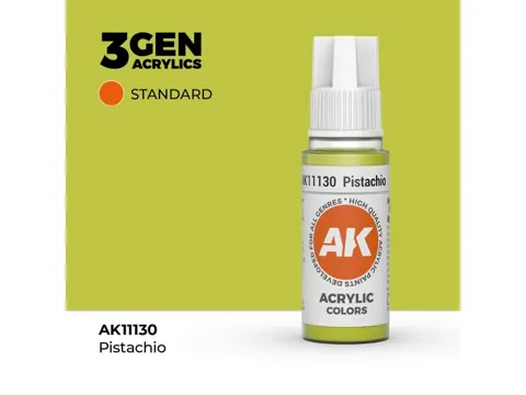 Lahvička akrylové barvy AK Interactive 3GEN AK11130 pistáciová (Pistachio) 17 ml