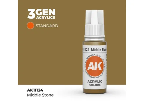 Lahvička akrylové barvy AK Acrylics 3GEN AK11124 středně kamenná Middle Stone 17 ml