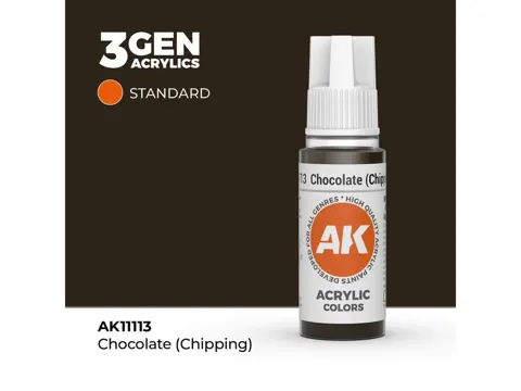Lahvička akrylové barvy AK Interactive 3GEN AK11113 čokoládová (Chocolate) 17 ml