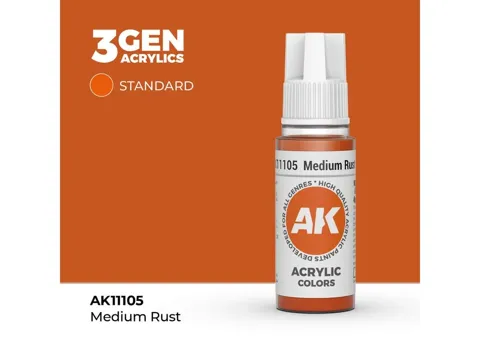 Lahvička akrylové barvy AK Acrylics 3GEN AK11105 světlá rez (Light Rust) 17 ml