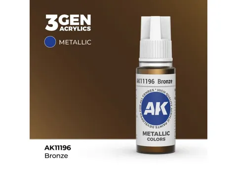Lahvička akrylové barvy AK Acrylics 3GEN AK11196 bronzová 17 ml